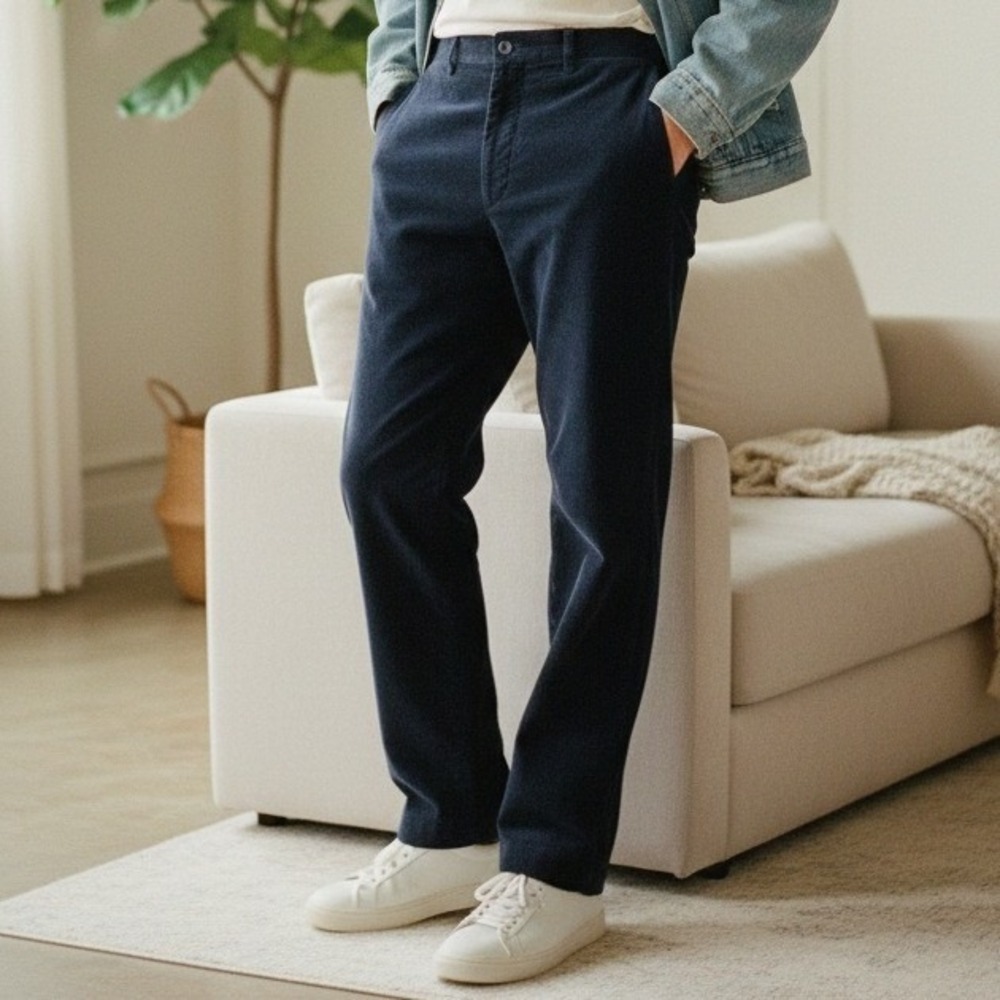 Tommy Hilfiger Navy Corduroy Pants Men's Straight Leg Preppy Chino - Size‎ 31x32